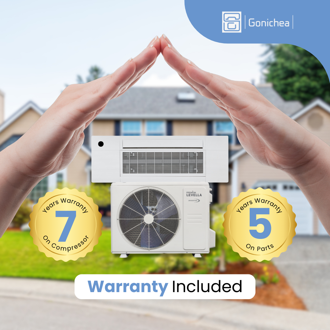 Premium Levella® 12,000 BTU 21.4 SEER2 Ductless Mini-Split Inverter Air Conditioner Heat Pump System Full Set 230V. WIFI Included.