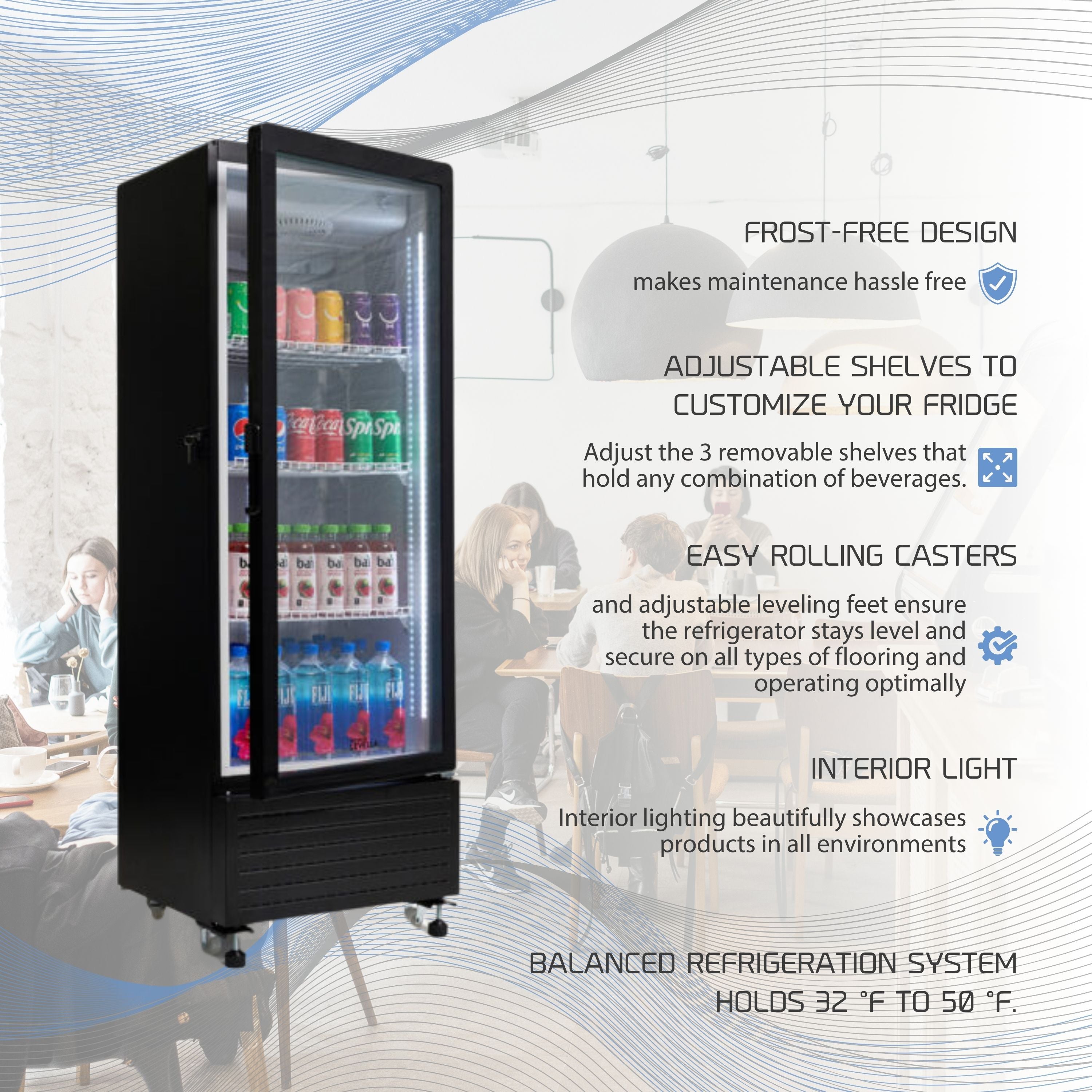Premium Levella® 7.6 Cu. Ft. Single Door Display Refrigerator