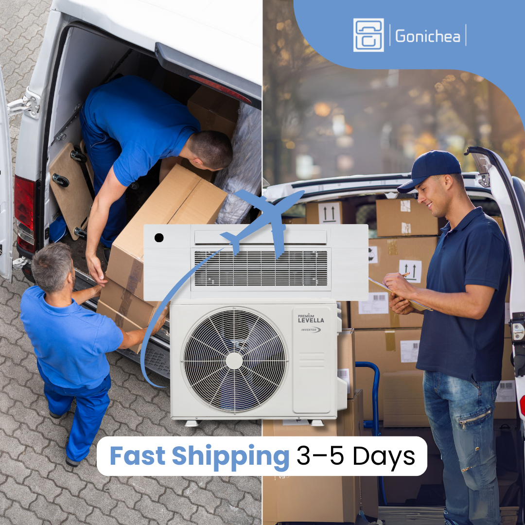 Premium Levella® 9000 BTU 21.7 SEER2 Air Conditioner Cassette ONE WAY Inverter Ductless Heat Pump 230V.WIFI Included.