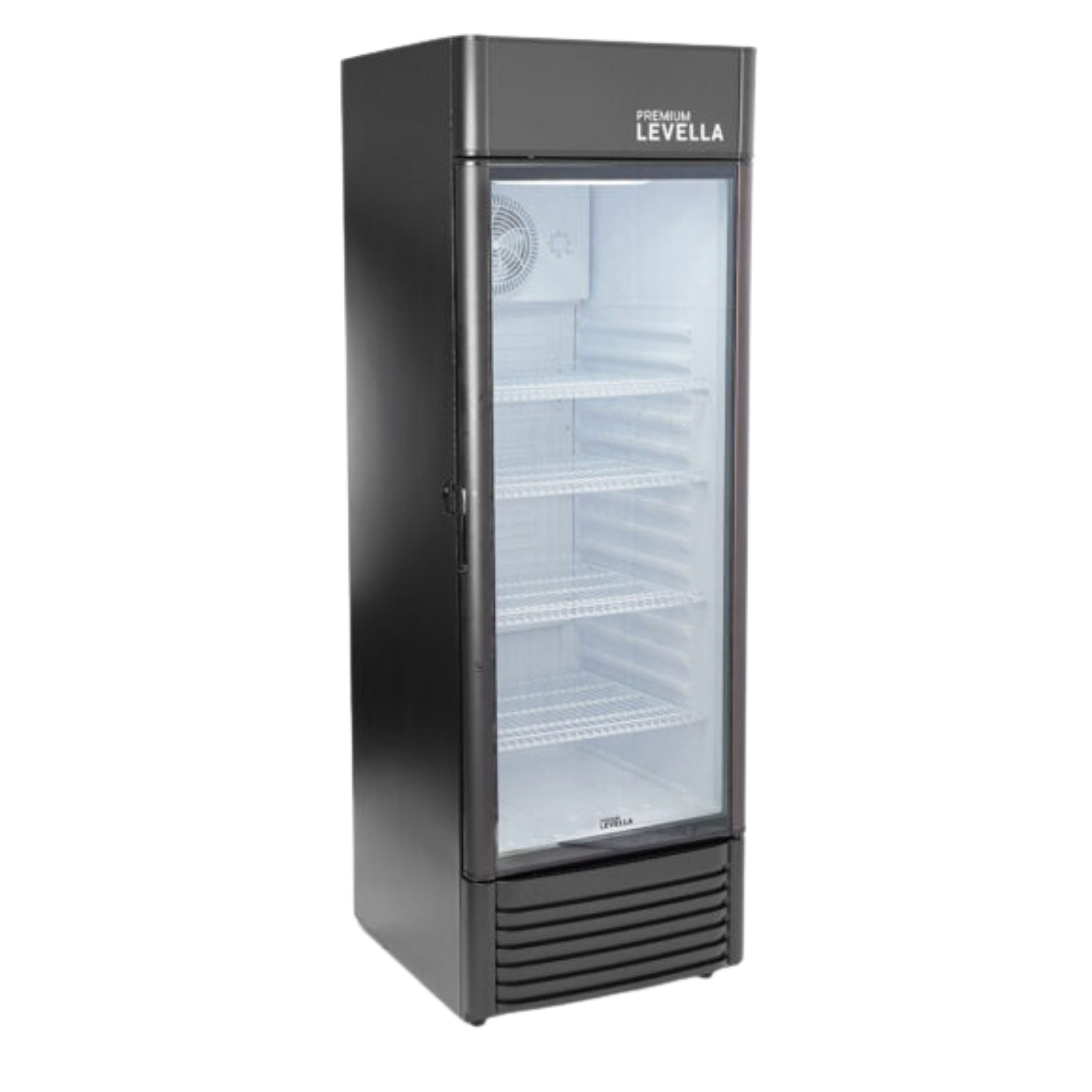 Premium Levella® 15.5 Cu. Ft. Single Glass Door Upright Display Cooler. Merchandiser Refrigerator.