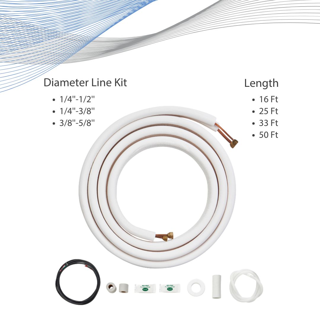 COPPER Ductless Mini Split Line Connection Accessory Kit.