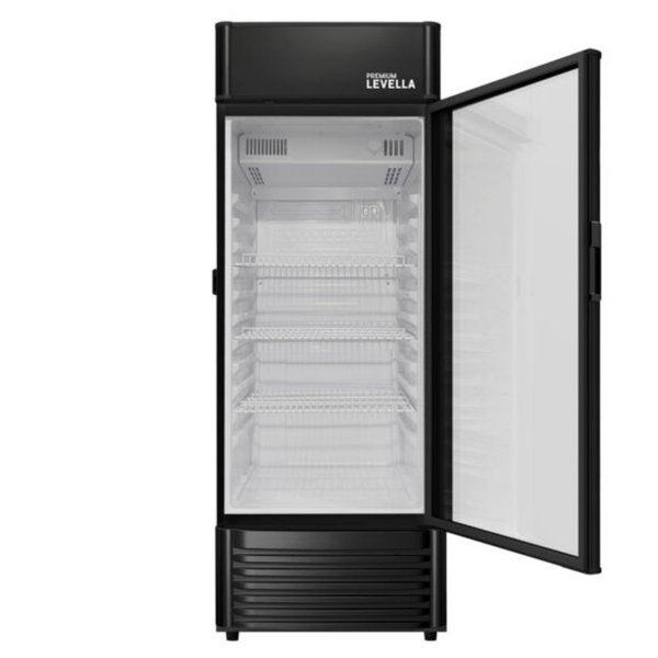 Premium Levella®  6.5 Cu. Ft. Single Glass Door Upright Display Cooler. Merchandiser Refrigerator.