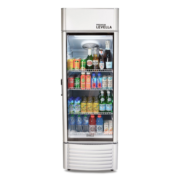 Premium Levella® 9.0 Cu. Ft. Single Glass Door Upright Display Cooler. Merchandiser Refrigerator