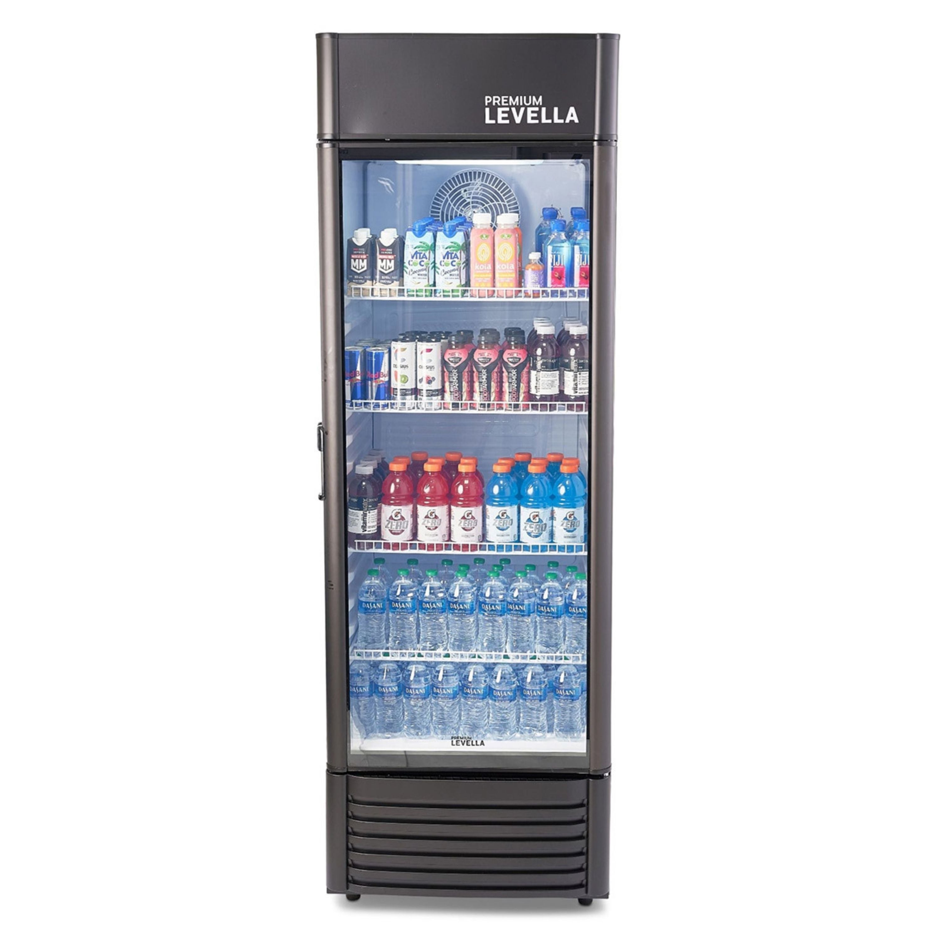 Premium Levella® 15.5 Cu. Ft. Single Glass Door Upright Display Cooler. Merchandiser Refrigerator.