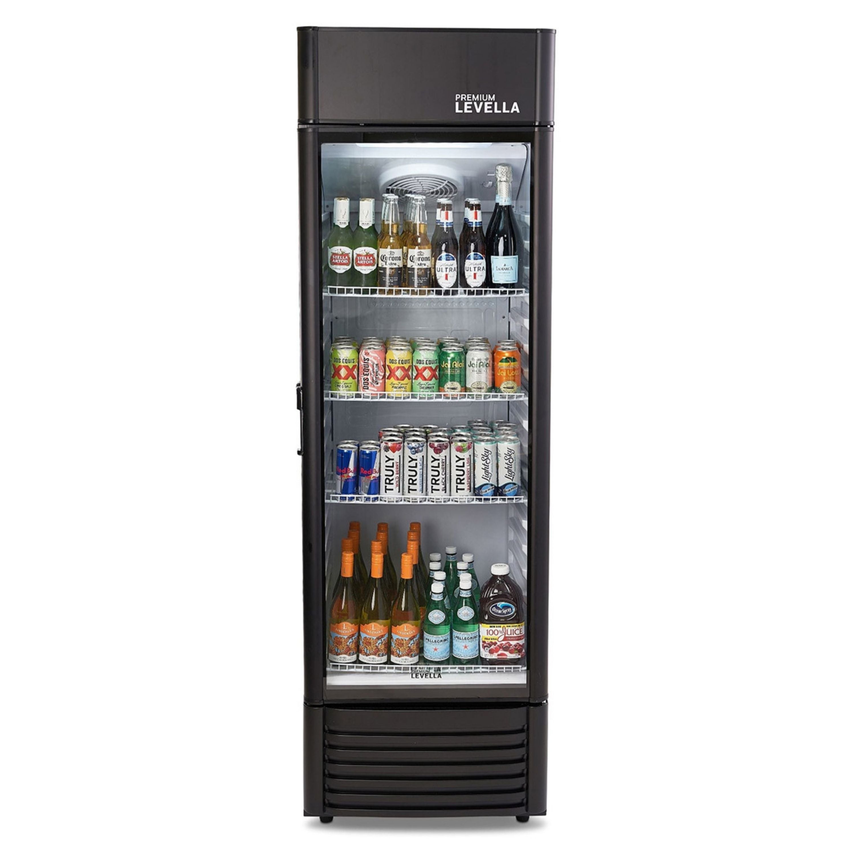 Premium Levella®  12.5 Cu. Ft. Single Glass Door Upright Display Cooler. Merchandiser Refrigerator