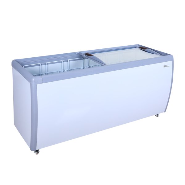 Premium Levella® 15.9 Cu. Ft. Display Freezer/Refrigerator with Double Curved Glass Doors – White | Residential and Commercial Use