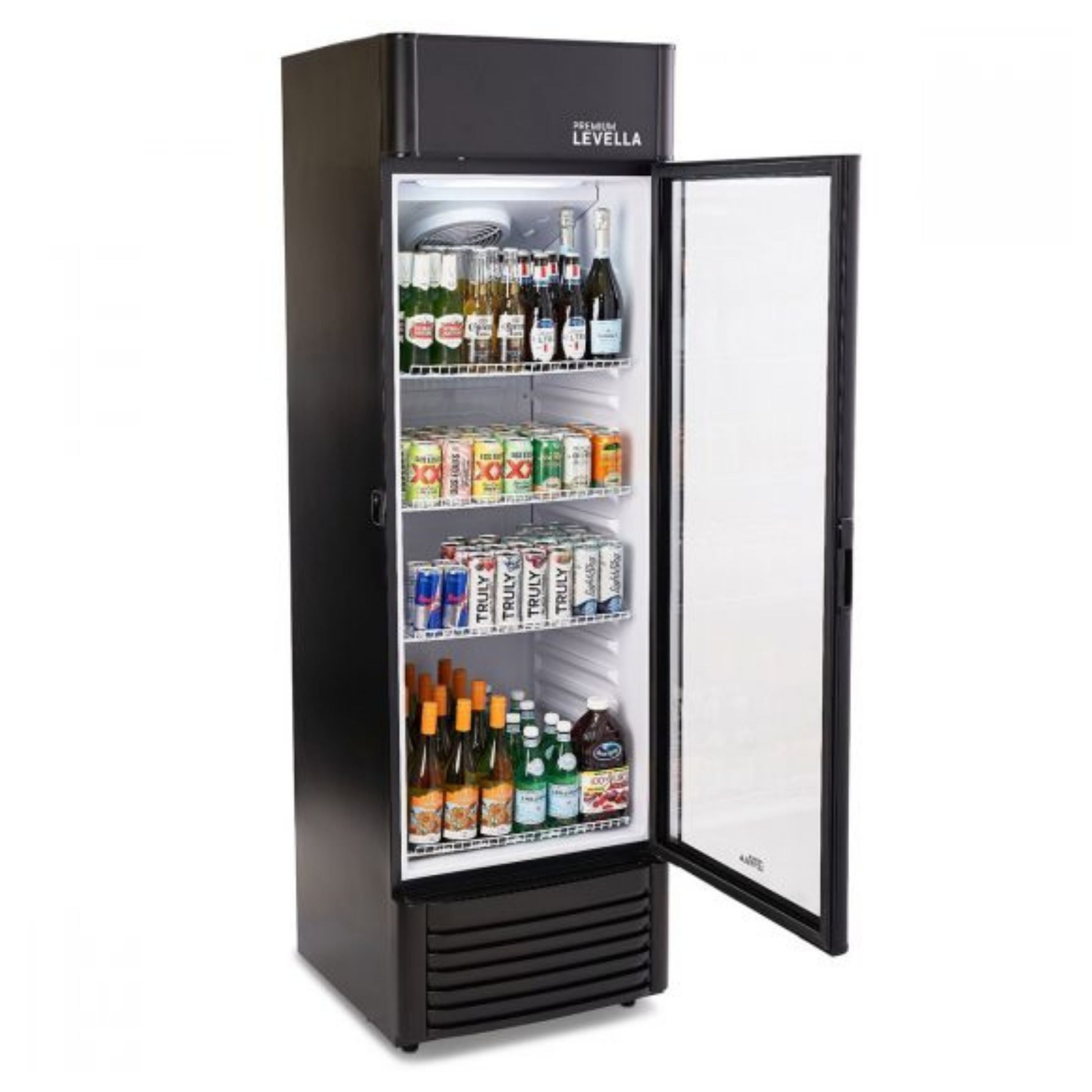 Premium Levella®  12.5 Cu. Ft. Single Glass Door Upright Display Cooler. Merchandiser Refrigerator