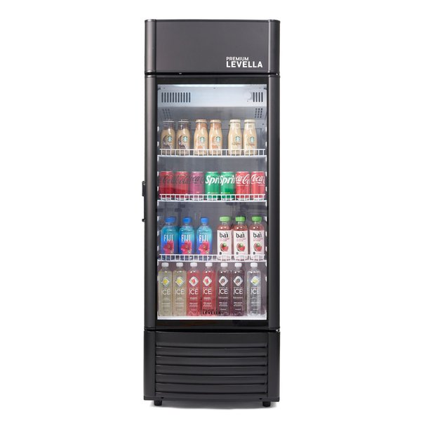 Premium Levella®  6.5 Cu. Ft. Single Glass Door Upright Display Cooler. Merchandiser Refrigerator.