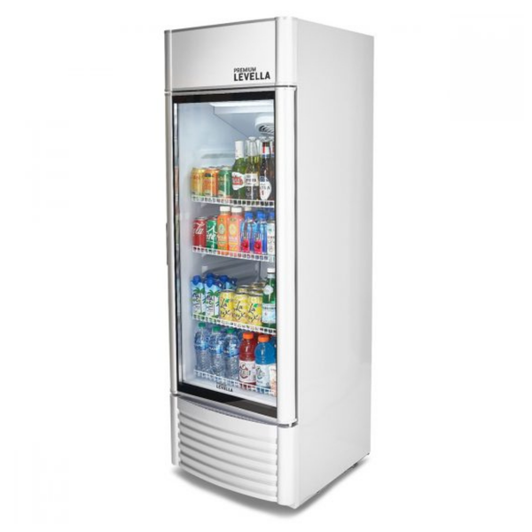 Premium Levella® 9.0 Cu. Ft. Single Glass Door Upright Display Cooler. Merchandiser Refrigerator