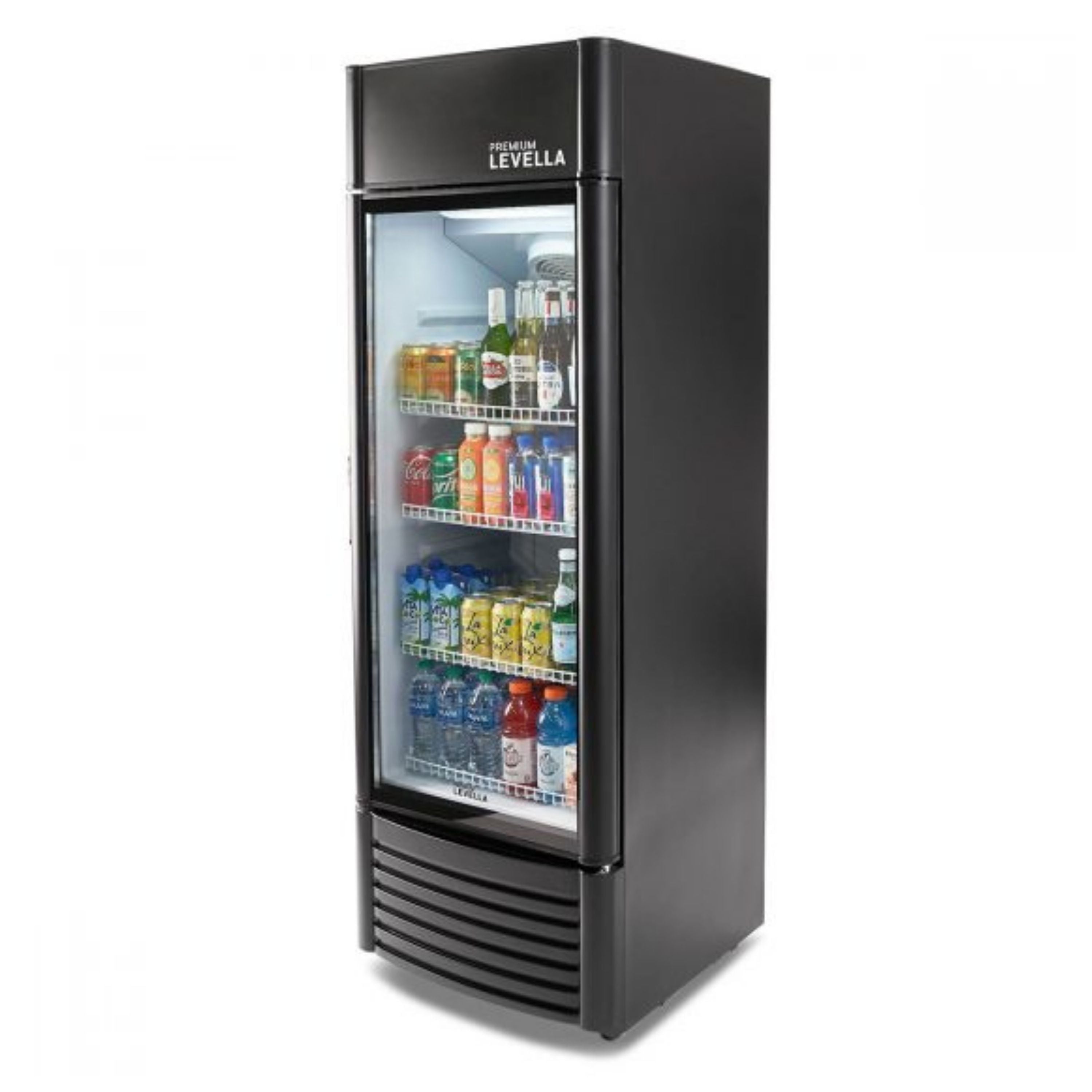 Premium Levella® 9.0 Cu. Ft. Single Glass Door Upright Display Cooler. Merchandiser Refrigerator.