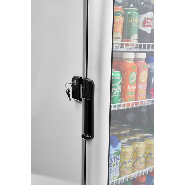 Premium Levella® 15.5 Cu. Ft. Single Glass Door Upright Display Cooler. Merchandiser Refrigerator.