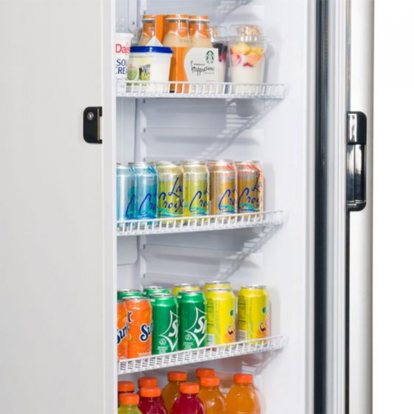 Premium Levella® 6.5 Cu. Ft. Single Glass Door Upright Display Cooler. Merchandiser Refrigerator.