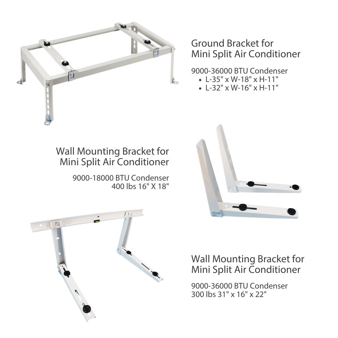 Wall and Ground Mounting Bracket for Mini Split Air Conditioner, 9000-36000 Btu