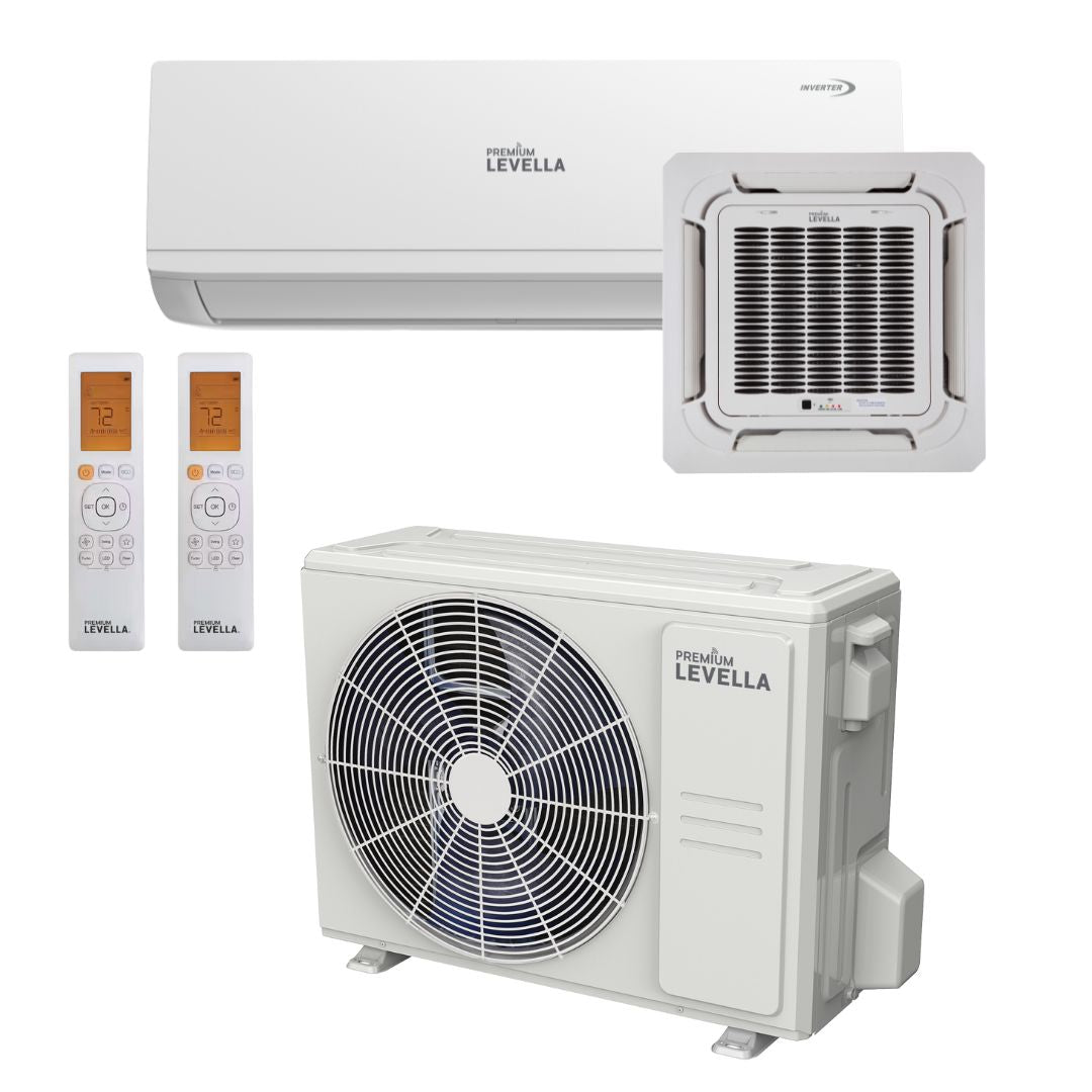 Dual Zone 21.5 SEER Ductless Mini Split Air Conditioner Inverter Wifi Heat Pump