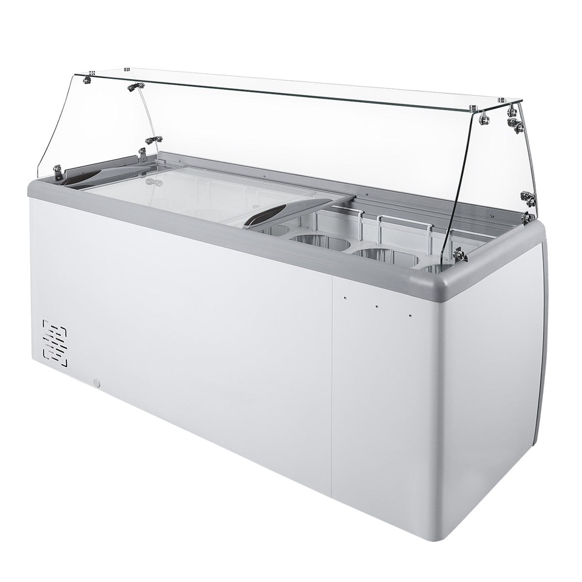 Premium Levella® 15.9 Cu. Ft. Glass Sneeze Guard Showcase Freezer