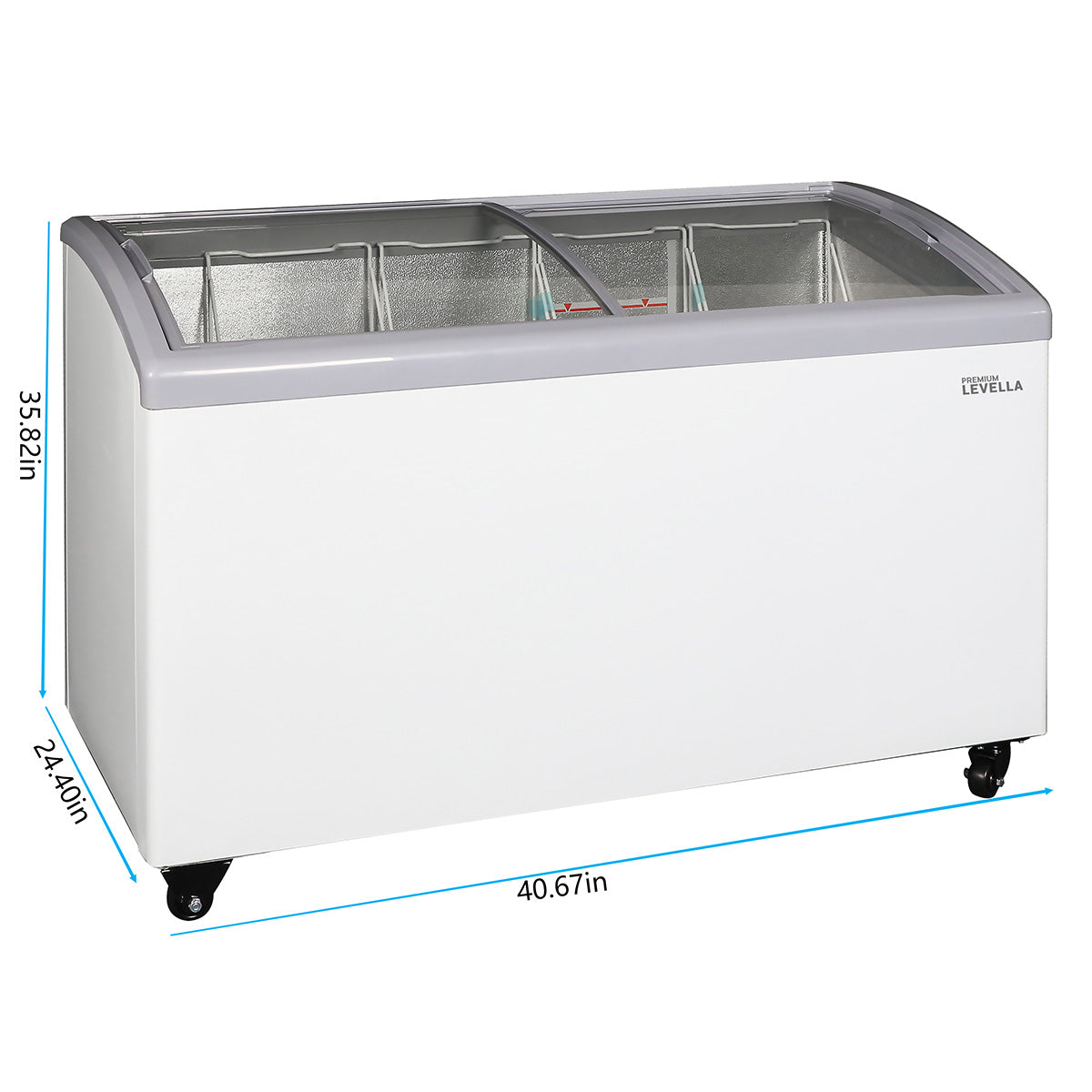 Premium Levella® 7.4 Cu. Ft. White Chest Freezer Display.