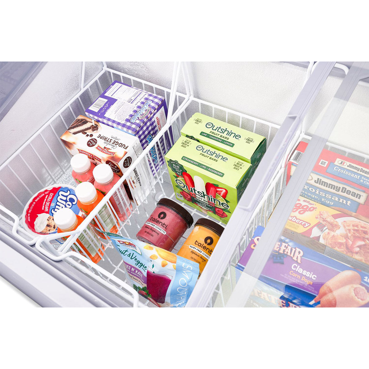 Premium Levella® 7.4 Cu. Ft. White Chest Freezer Display.