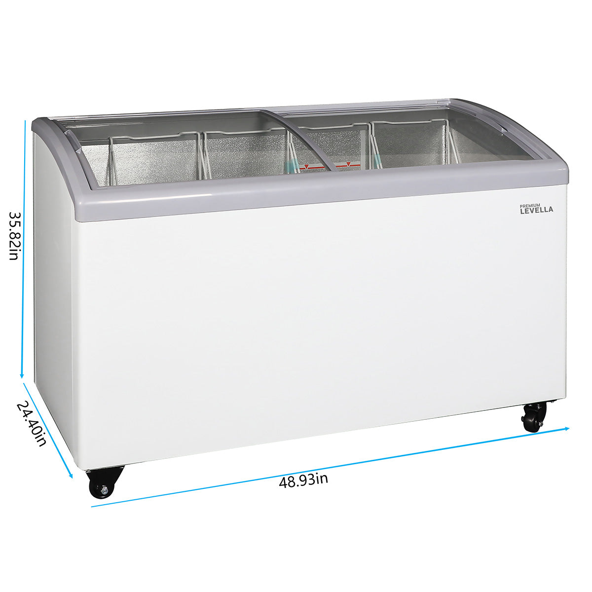 Premium Levella® 9.5 Cu. Ft. Chest Freezer with Curved Glass Top in White