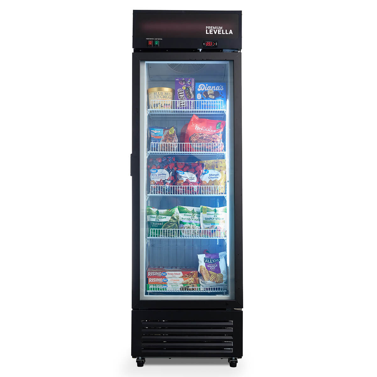 Premium Levella® 11.6 Cu. Ft. Single Glass Door Upright Display Freezer Blak.