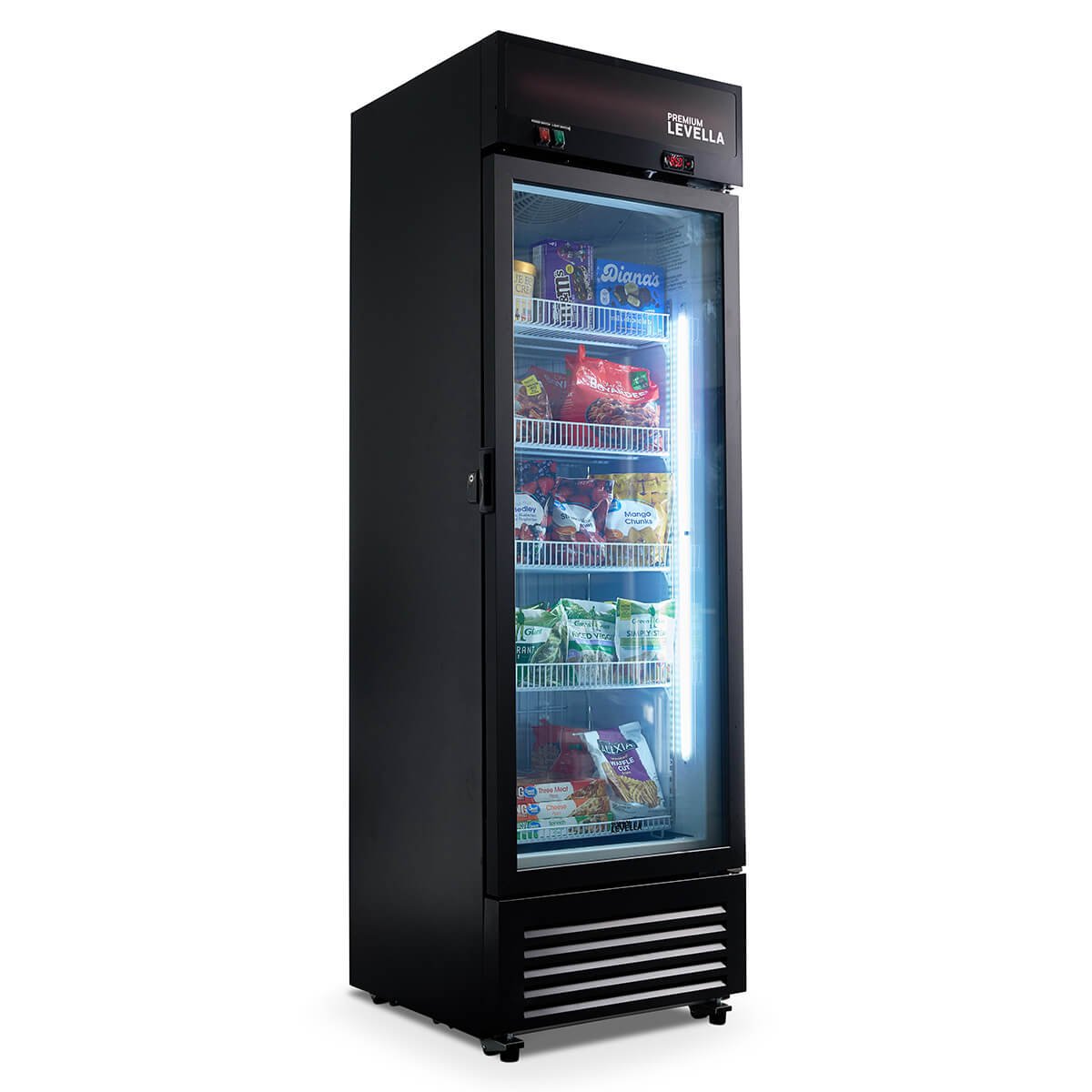 Premium Levella® 11.6 Cu. Ft. Single Glass Door Upright Display Freezer Blak.