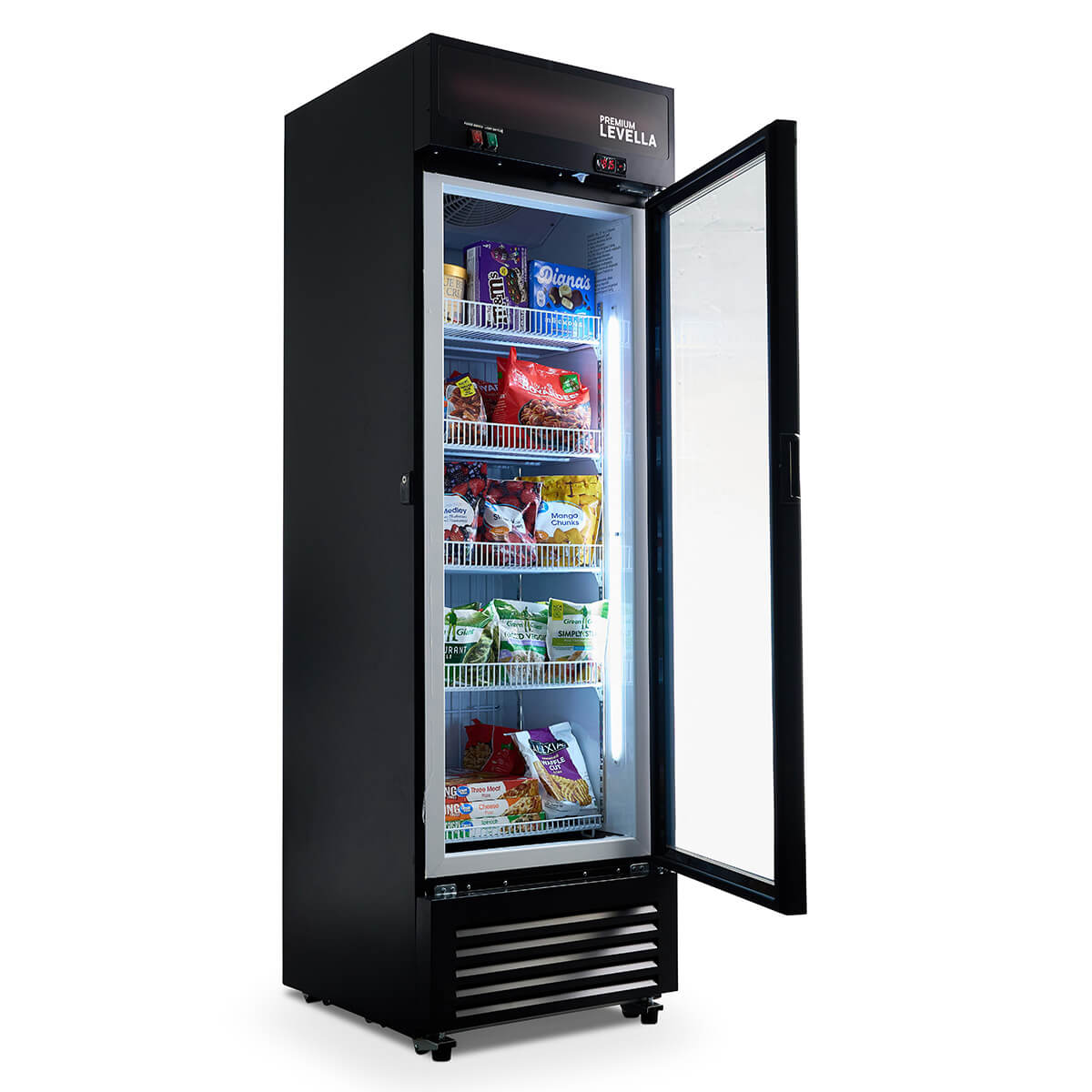 Premium Levella® 11.6 Cu. Ft. Single Glass Door Upright Display Freezer Blak.