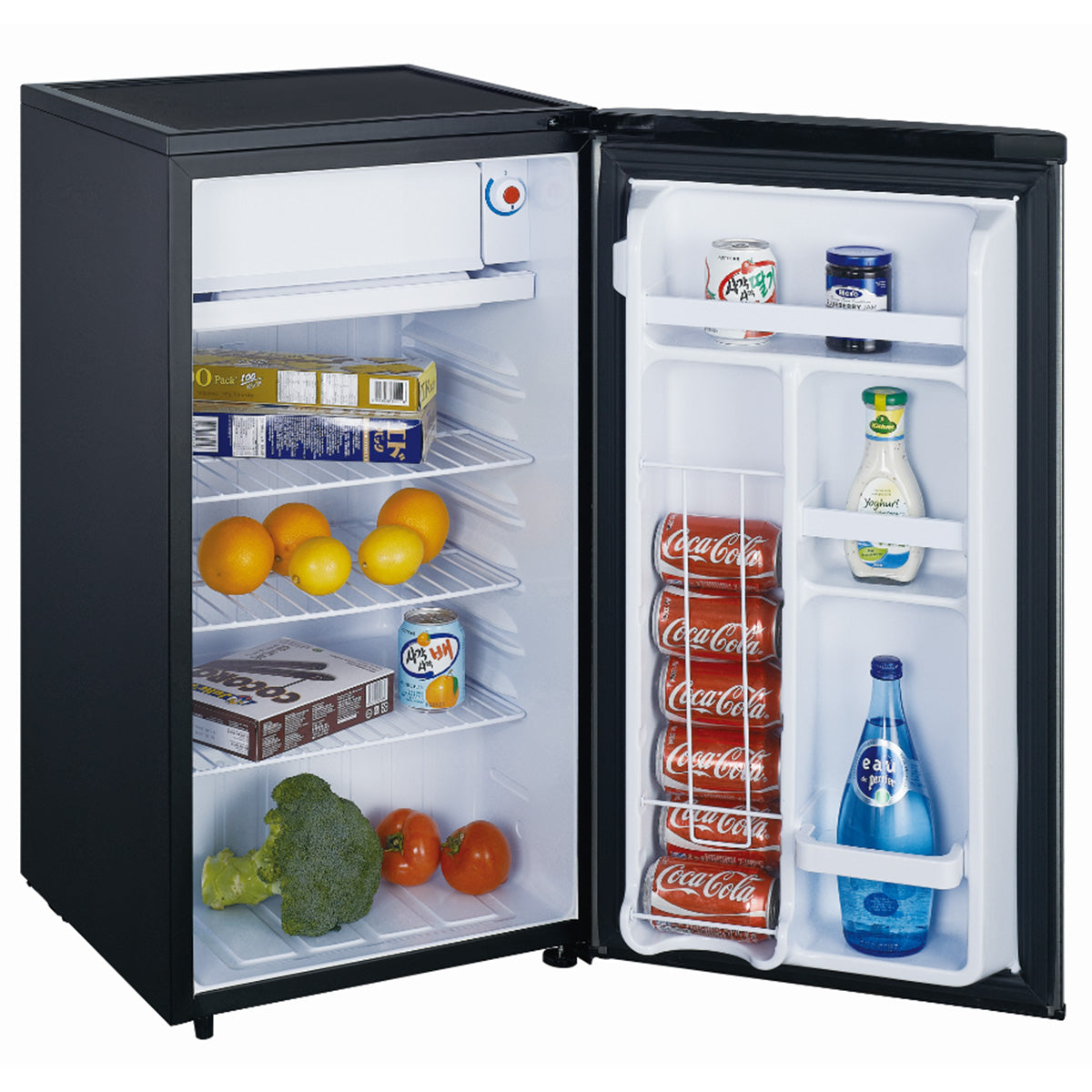 Premium - 3.2 CuFt Compact Mini Refrigerator In Black With Chiller Compartment