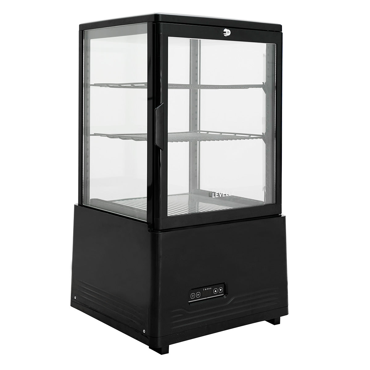 Premium Levella® 2.1 ft³ 4-Sided Glass Refrigerated Display Case