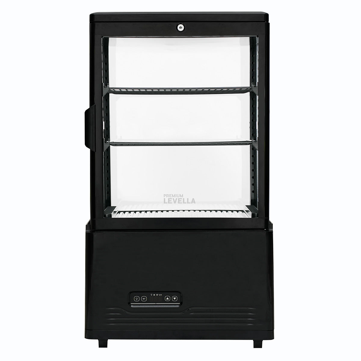Premium Levella® 2.1 ft³ 4-Sided Glass Refrigerated Display Case