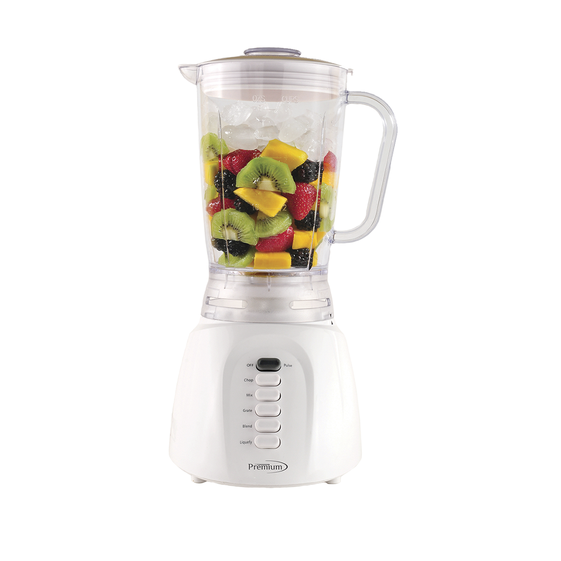 Premium - White 5-Speed + pulse button Blender 40 oz Stainless Steel blade 500W