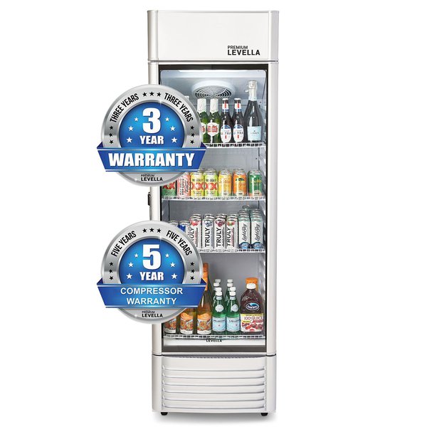 Premium Levella® 12.5 Cu. Ft. Single Glass Door Upright Display Cooler. Merchandiser Refrigerator.