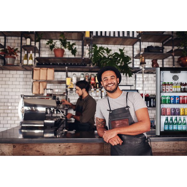 Premium Levella® 3.1 Cu. F.t Single Glass Door Upright Display Cooler. Merchandiser Refrigerator.